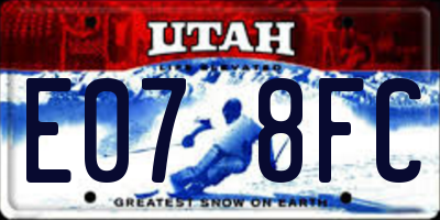UT license plate E078FC