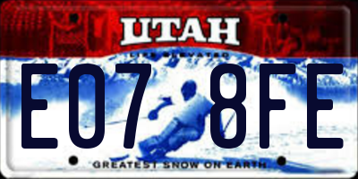 UT license plate E078FE