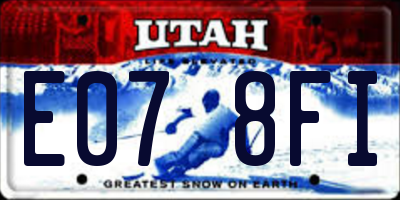 UT license plate E078FI