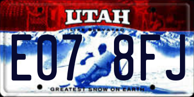 UT license plate E078FJ