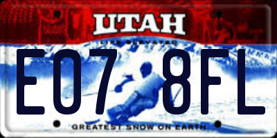UT license plate E078FL
