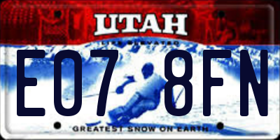 UT license plate E078FN