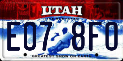 UT license plate E078FO