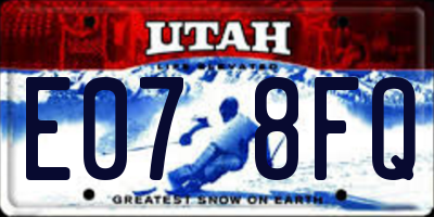 UT license plate E078FQ