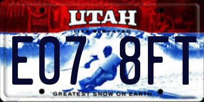 UT license plate E078FT