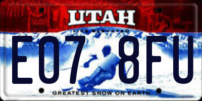 UT license plate E078FU