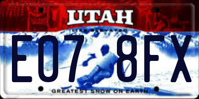 UT license plate E078FX
