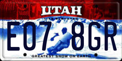 UT license plate E078GR