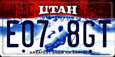 UT license plate E078GT