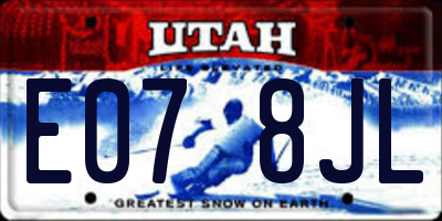 UT license plate E078JL