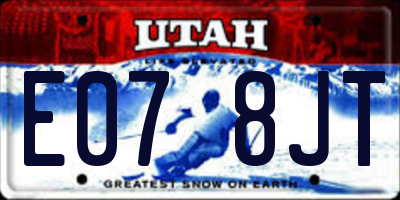 UT license plate E078JT