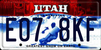 UT license plate E078KF