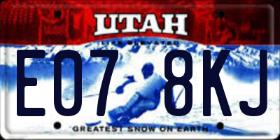UT license plate E078KJ