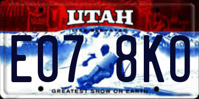 UT license plate E078KO