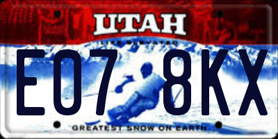 UT license plate E078KX