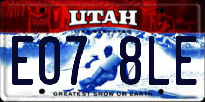 UT license plate E078LE