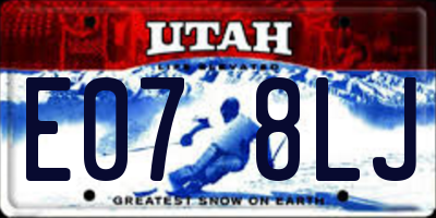 UT license plate E078LJ