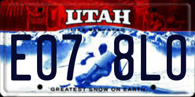 UT license plate E078LO