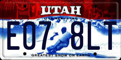 UT license plate E078LT
