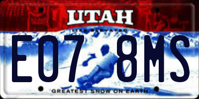 UT license plate E078MS