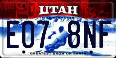 UT license plate E078NF