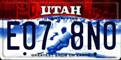 UT license plate E078NO