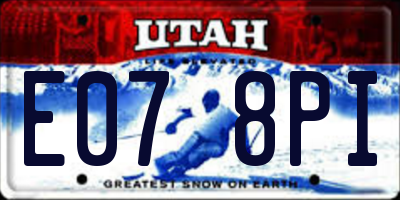 UT license plate E078PI