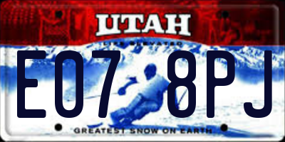 UT license plate E078PJ