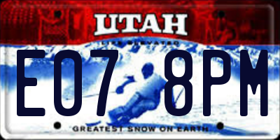 UT license plate E078PM