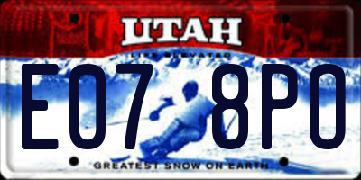 UT license plate E078PO