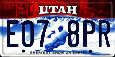 UT license plate E078PR