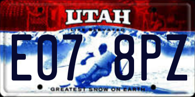 UT license plate E078PZ