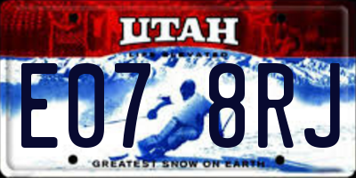 UT license plate E078RJ