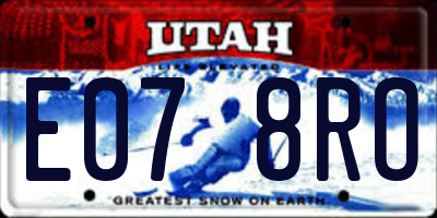 UT license plate E078RO