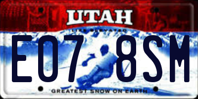 UT license plate E078SM