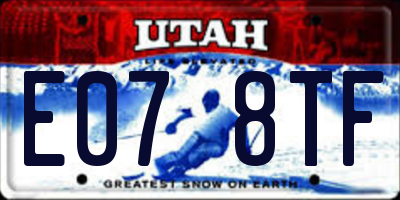 UT license plate E078TF