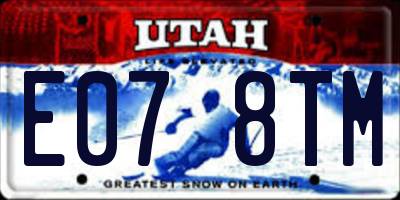 UT license plate E078TM