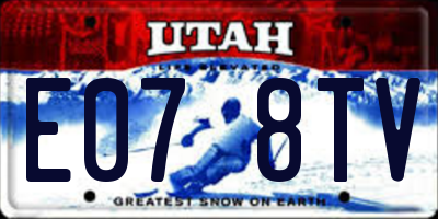 UT license plate E078TV