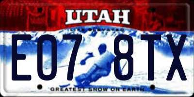 UT license plate E078TX