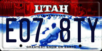 UT license plate E078TY