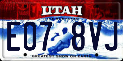 UT license plate E078VJ