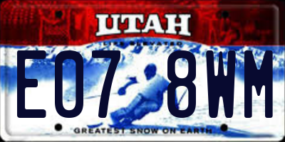 UT license plate E078WM