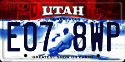 UT license plate E078WP
