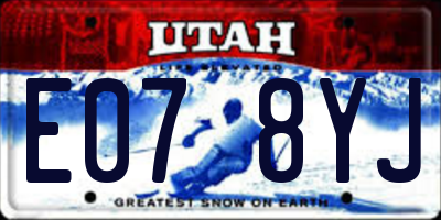 UT license plate E078YJ