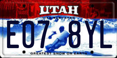 UT license plate E078YL