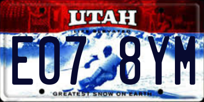 UT license plate E078YM