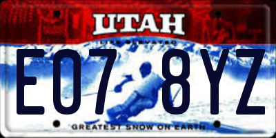 UT license plate E078YZ