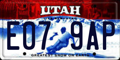 UT license plate E079AP