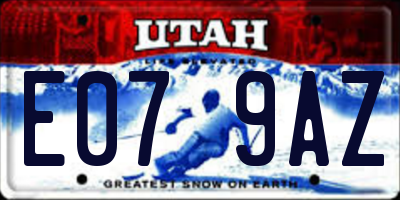 UT license plate E079AZ