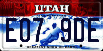 UT license plate E079DE